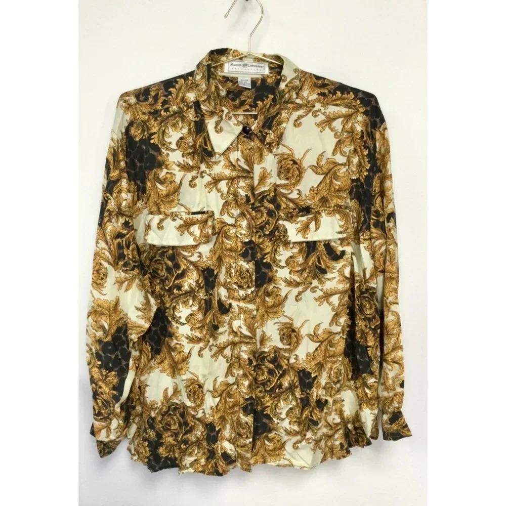 Women's Maggie Lawrence Blouse, 22/24, Gold modern size 2X,3X